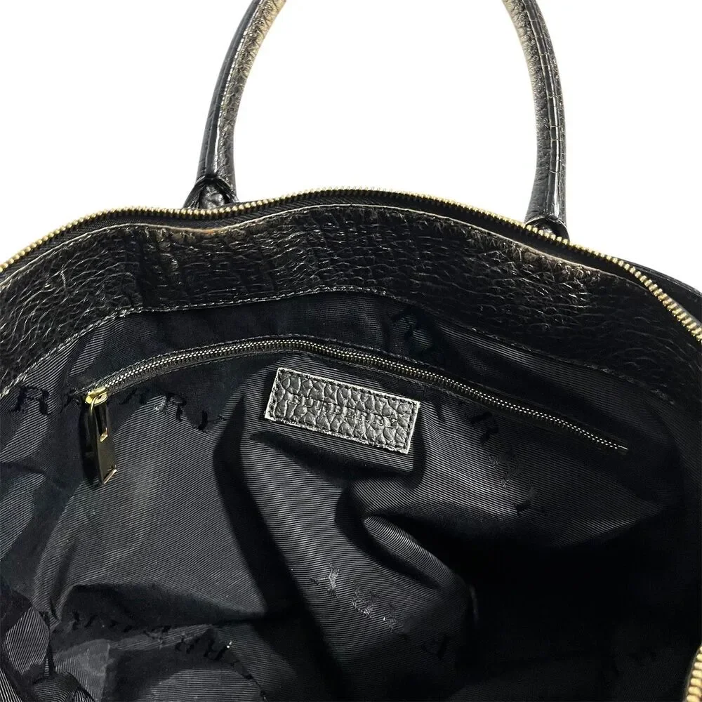 Burberry Leather Purse Calf Grain Satchel Bag Gold Metallic Animal Ombre Tote
